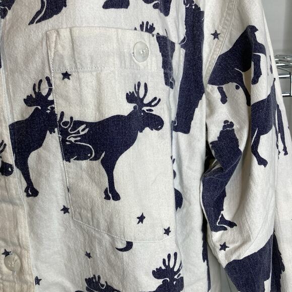 Vintage 90s Punch Women's‎ Moose Bear Print Button Up Shirt Size M Wilderness - Picture 9 of 12